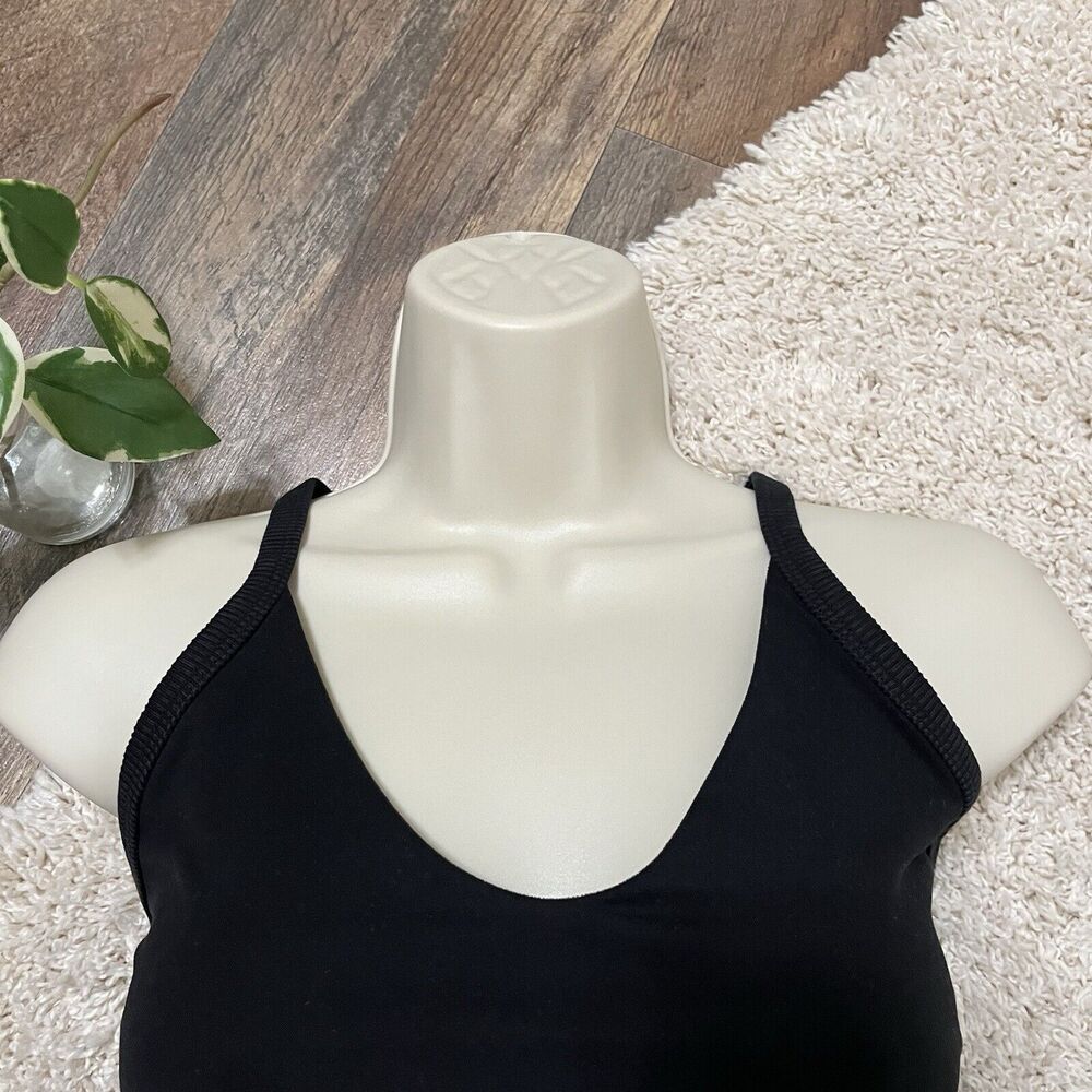 Offline by Aerie Size Large Black Ribbed Trim Racerback The Hugger Sports Bra - Picture 3 of 5